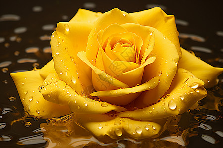 黄玫瑰的微景高清图片