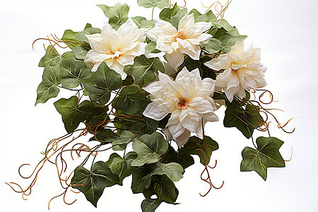白色背景下的植物花朵图片