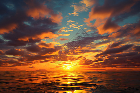 海上的美丽日落背景图片