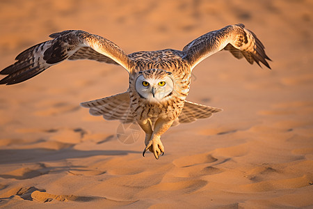 沙漠中飞翔的猎鹰图片