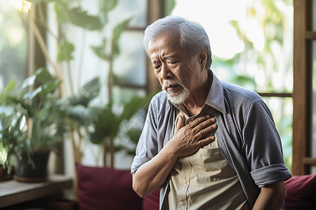 生病的老人心脏病老人高清图片