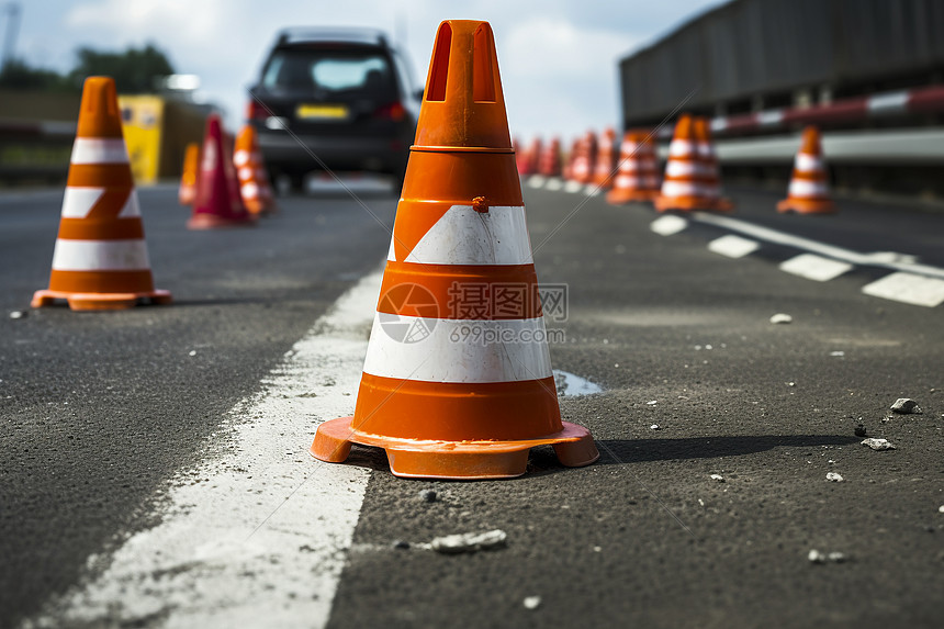 道路上的安全障碍图片