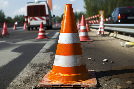 公路上的安全障碍图片