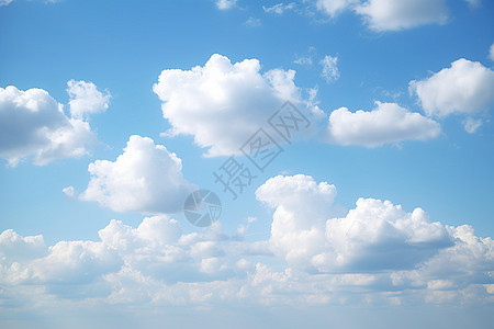 天空中的白色云彩图片