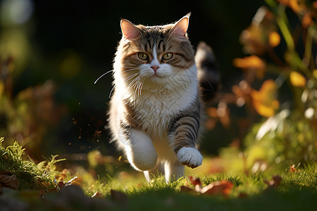 奔跑中的猫咪高清图片