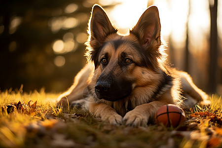 草地上的牧羊犬图片