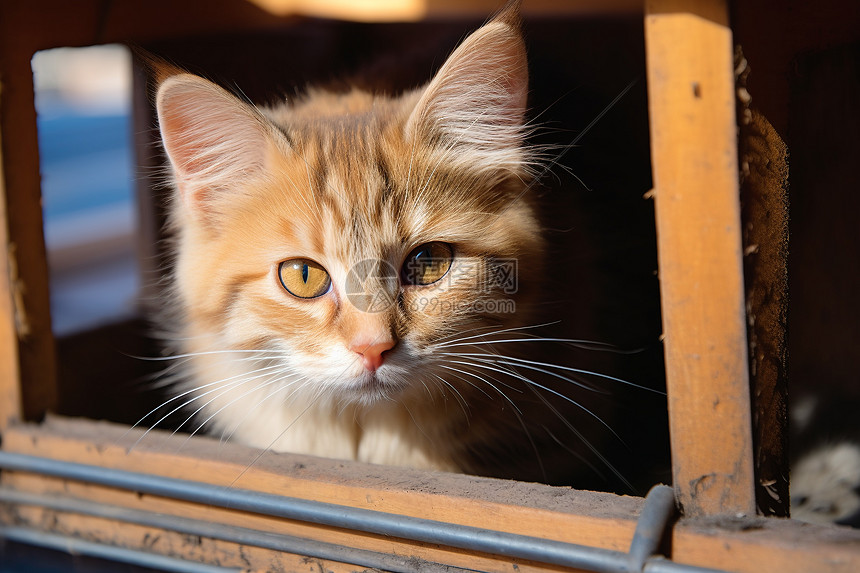 笼子中的猫咪图片