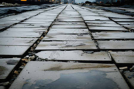 砖石碎裂的道路图片