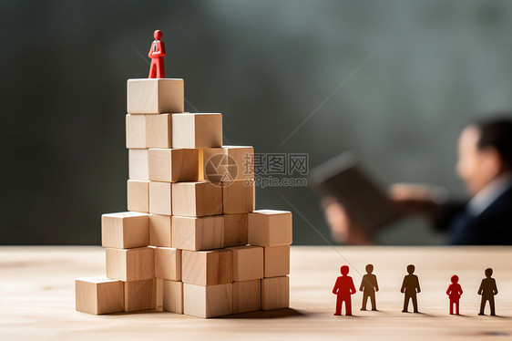 用方块积木搭建商业管理模型图片