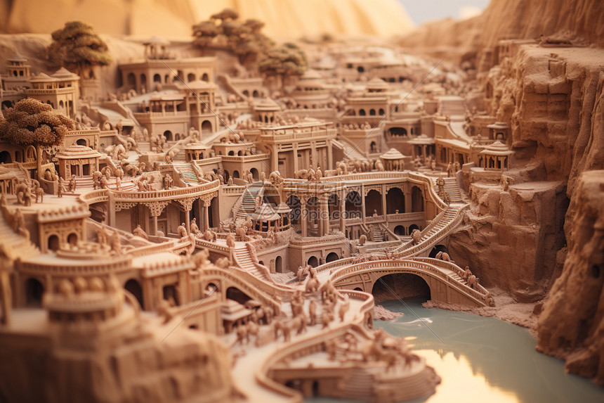 粘土沙漠建筑模型图片