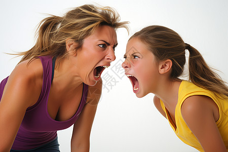 尖叫表情母女争吵的表情背景