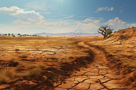 旱地景观枯黄的土壤图片