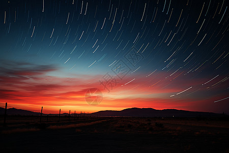 星空拂晓旷野苍凉高清图片