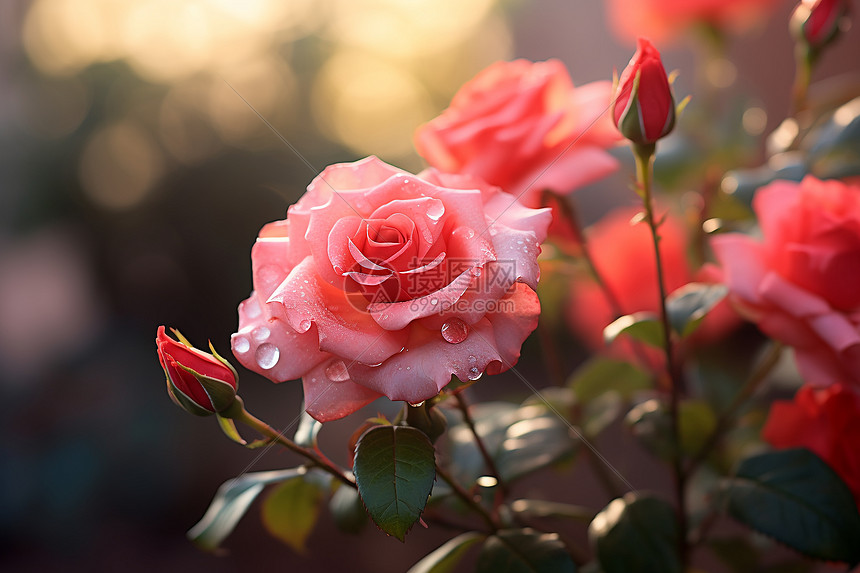 清新花朵粉色玫瑰图片