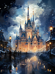 风雪中的城堡图片