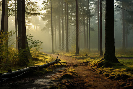 森林中一条小路图片