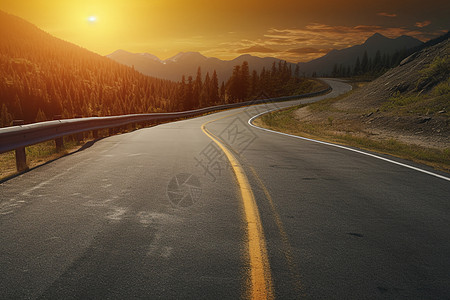 一条漫长的道路背景图片