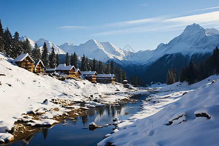 冬季美景冬日雪乡美景背景