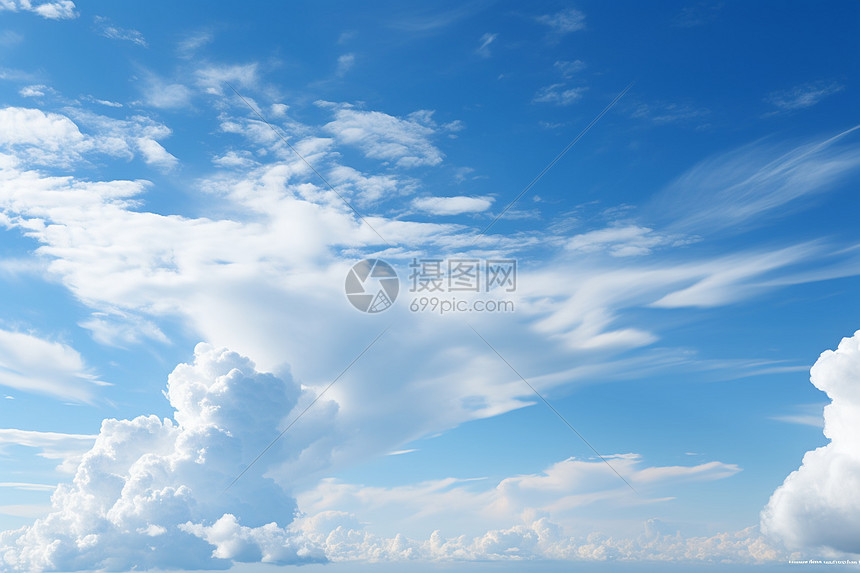 蓝天白云的自然风景图片