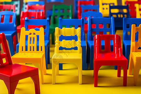 彩色椅子集结图片