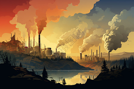焚烧生物质工厂背景图片