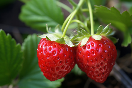 果园中成熟的草莓图片