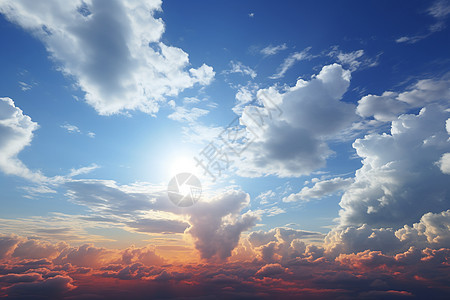 夕阳下梦幻的云层景观图片
