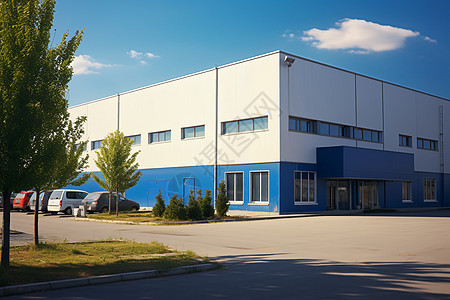 现代大型的工业工厂厂房图片
