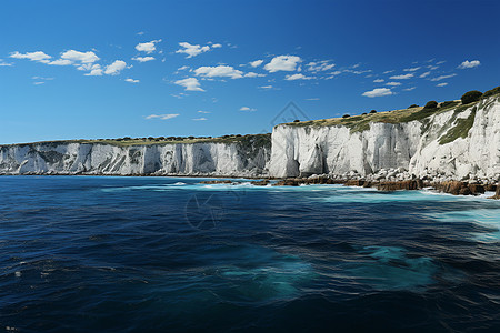 海水江崖壮丽的崖海风景背景