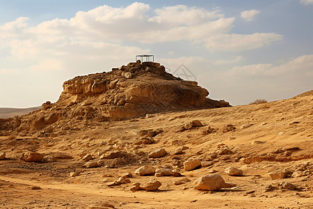 荒无人烟的沙漠岩石沙丘图片
