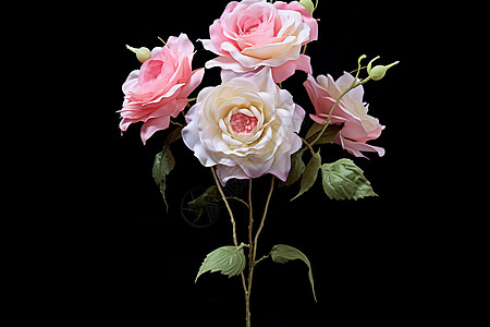 盛开的玫瑰花颜色素雅的玫瑰花背景
