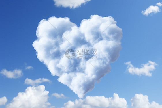 心形的白云云朵图片