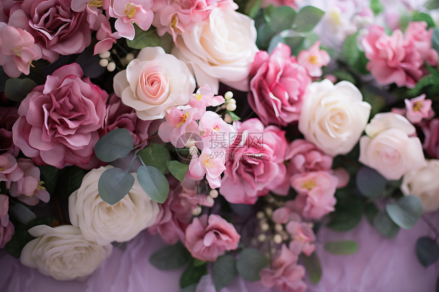 浪漫的婚礼玫瑰花装饰图片