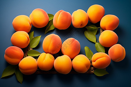 成熟整齐的金黄杏子图片