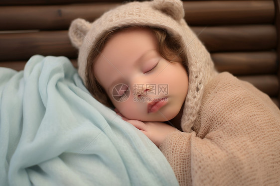 安睡中的可爱小婴儿图片
