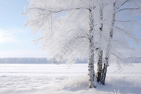 大雪覆盖的平原景观图片