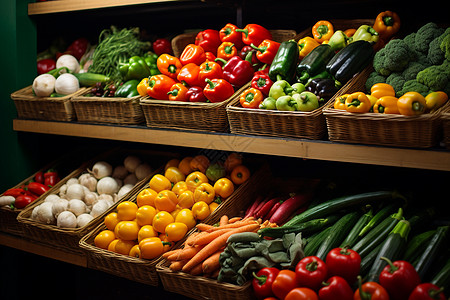 仓储货架鲜果蔬菜货架展示背景
