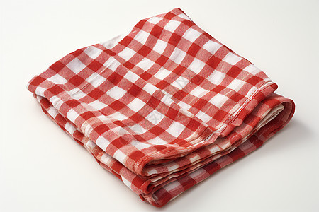 红白方格布巾图片