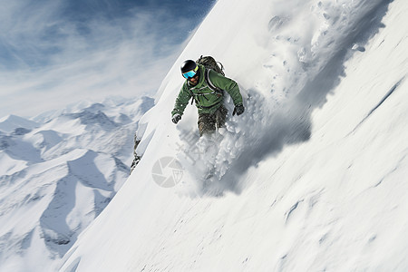 雪山上滑雪的专业人士图片