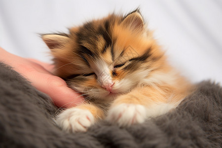 头靠在手上睡觉的猫咪图片