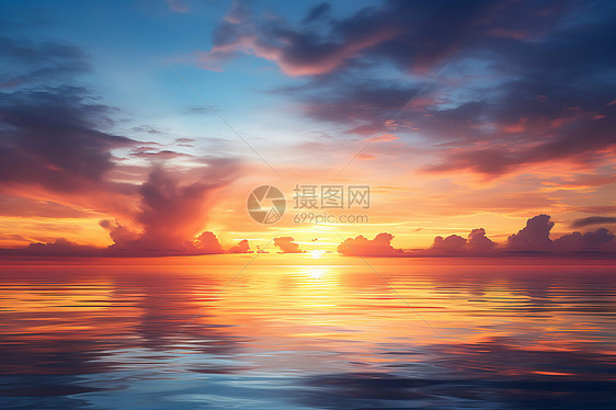 海上落日风景图片