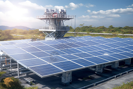 科技鼠标太阳能发电站背景