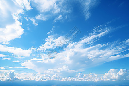 白云与天空相互拥抱图片