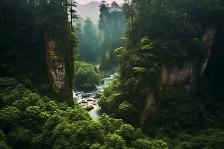 峰峦叠嶂高清瀑布素材高清图片