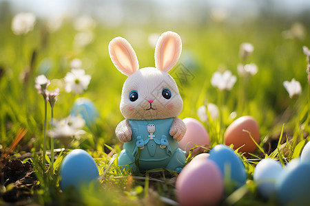 玩具兔与彩蛋图片