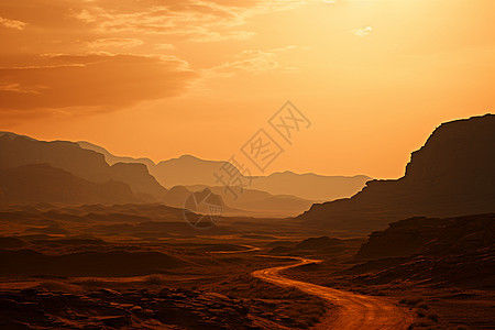 沙漠与远山图片