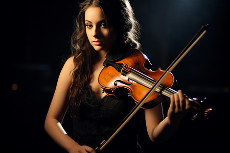 拉提琴的女孩背景