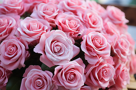 粉色的玫瑰花束图片