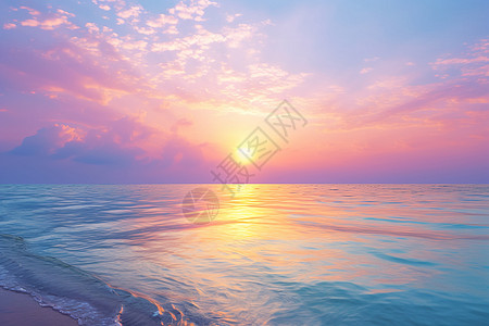沙滩上的日落高清图片