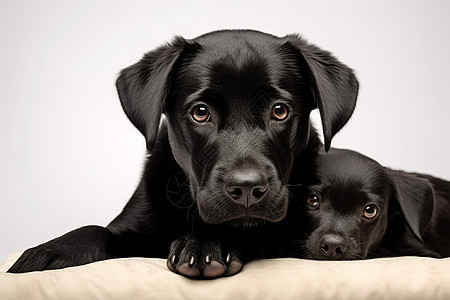 躺在毯子上的两只狗狗图片